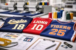 スポーツチームのユニフォーム刺繍：背番号のユニフォーム刺繍イメージ写真